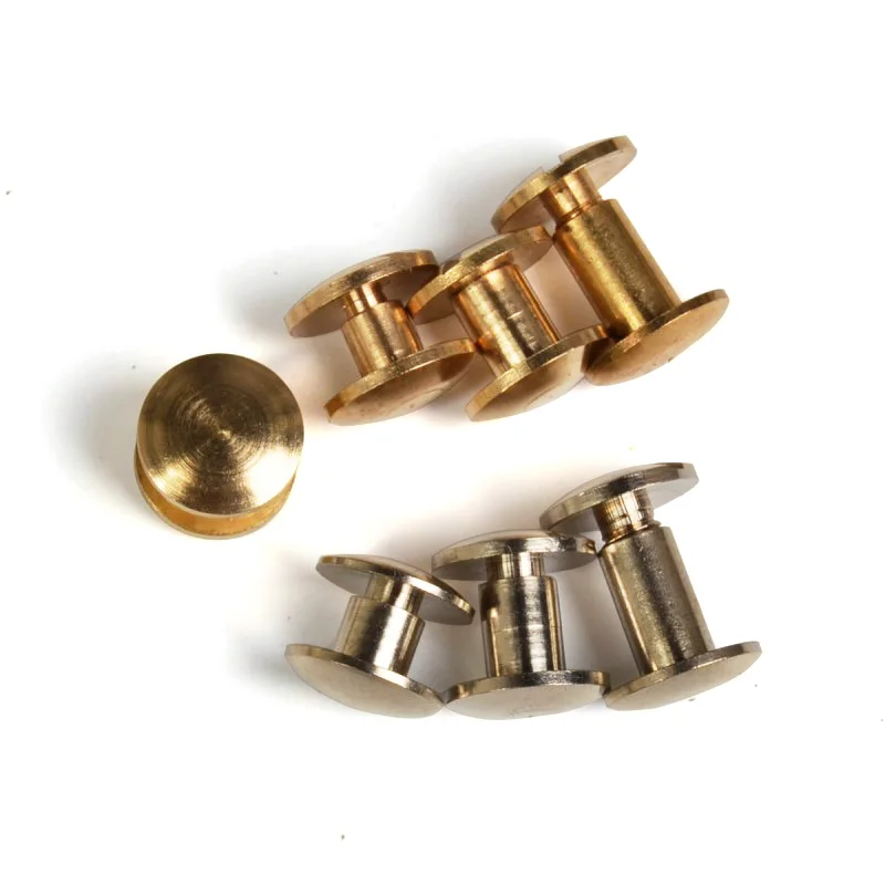 Смешанные винтовые заклепки 10 шт. из твердой латуни с гвоздями кнопки для джинсов