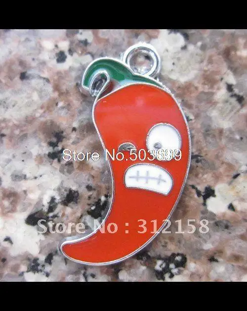 

100Pcs/Lots Alloy Metal chilli charms enamel charms key charms