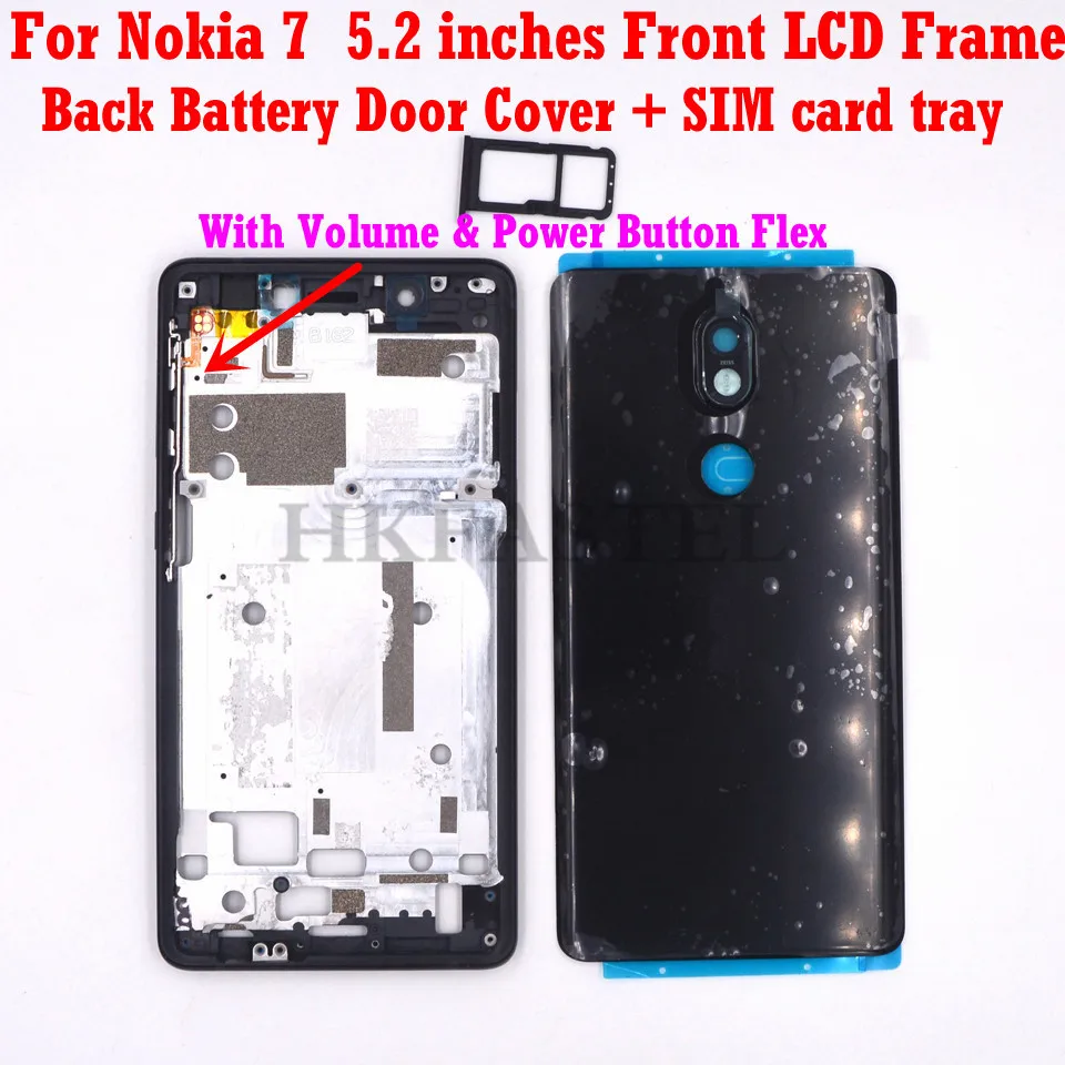 Оригинальный Корпус для Nokia 7 5 2 дюйма задняя крышка батарейного отсека панель SIM