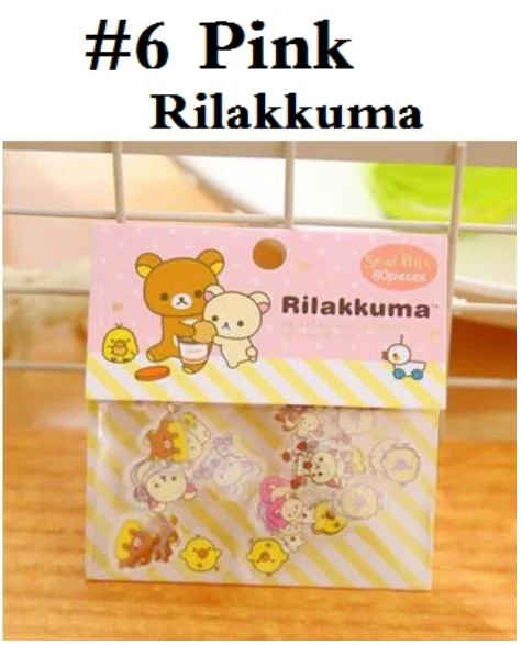 80 шт./упак. ZAKKA Япония Rilakkuma& свой цирк Друзья серии Набор стикеров студентов этикетка для украшения канцелярских принадлежностей и в качестве подарка - Цвет: NO6 Pink Rilakkuma