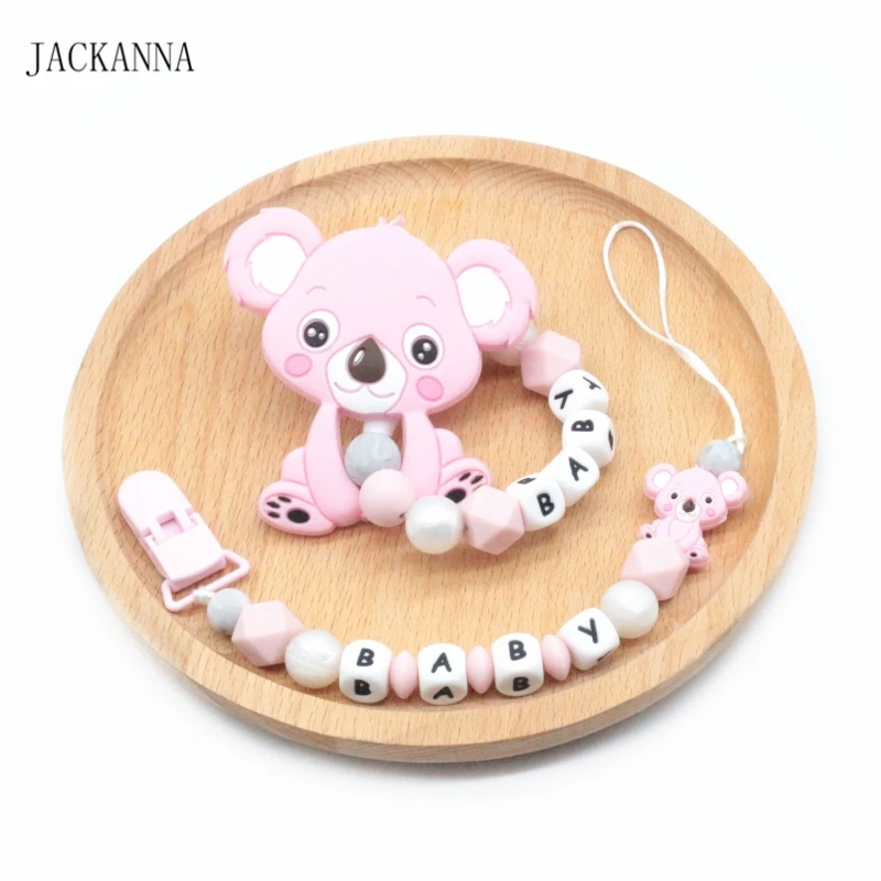 Персонализированная детская погремушка Koala со шнурком игрушка для прорезывания