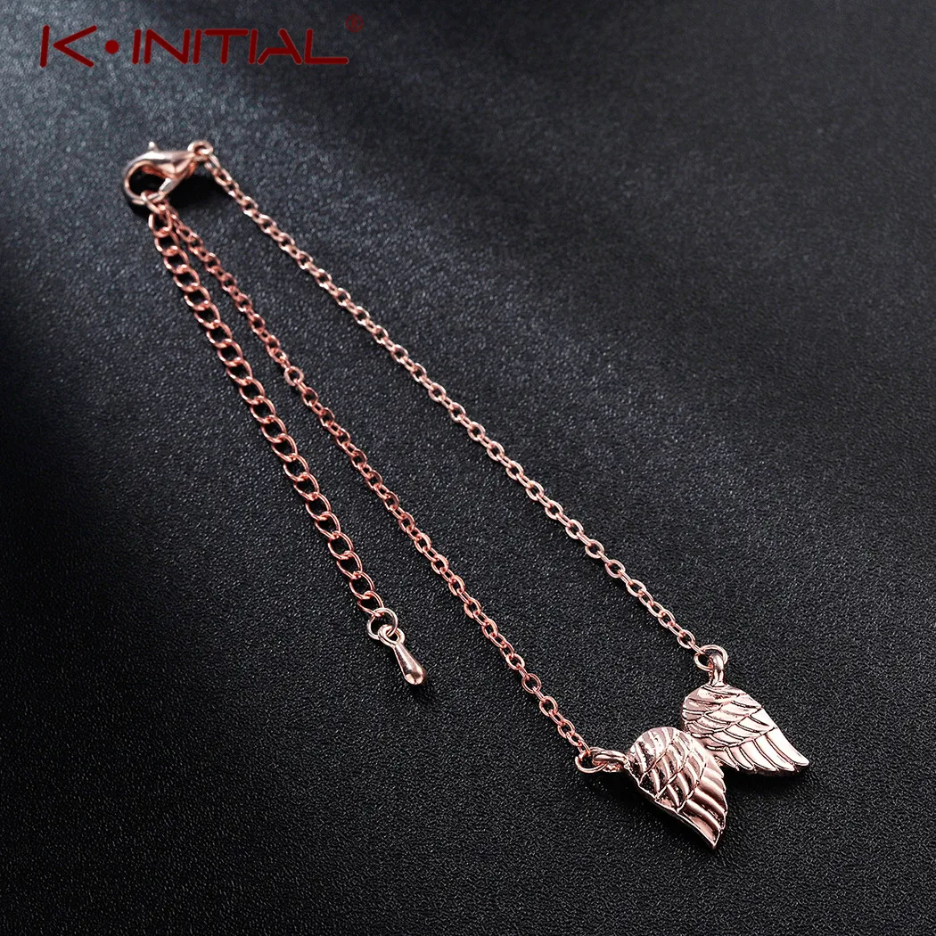 

Kinitial Stainless Steel Wings Bracelet Elegant Simple Angel Wing Bracelet Bangle For Women Cuff Chain pulseira Jewelry