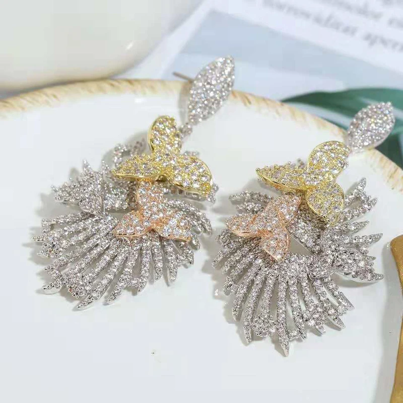 Женские длинные серьги-подвески Be 8 яркие элегантные серьги невесты с цветочным