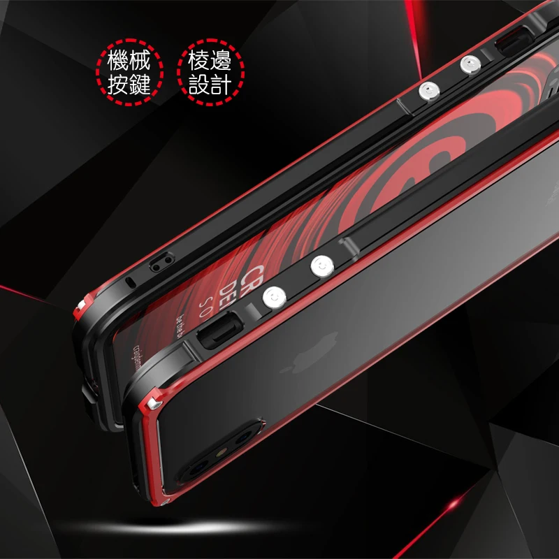 Металлический алюминиевый + PC ударопрочный чехол для мобильного телефона iPhone X