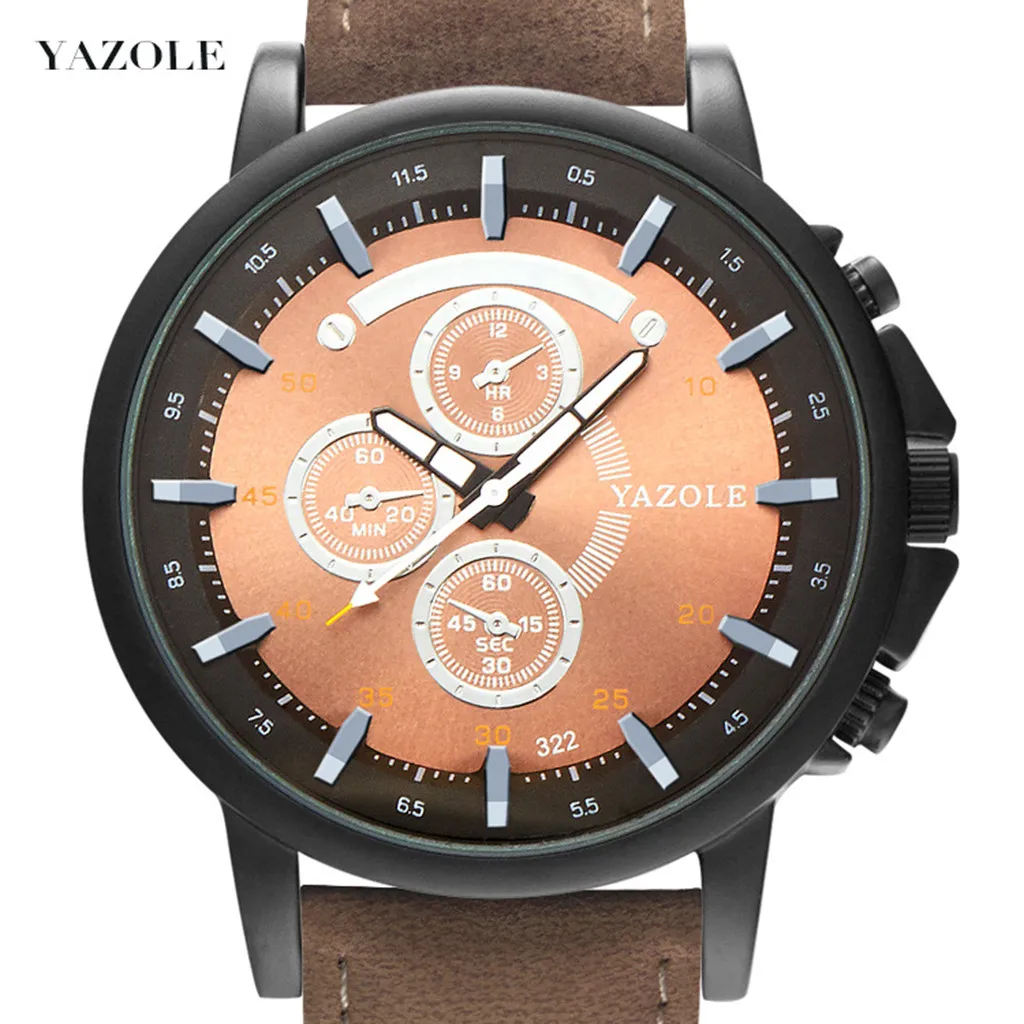 Luxury Brand Yazole Men Watches Men Sports Watches Leather Band Quartz Wristwatch Watches Mens erkek kol saat reloj hombre