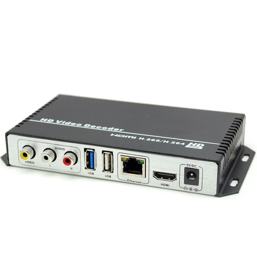 H.265 H.264 Ultra HD 4K видео аудио декодер IP потоковый к HDMI + CVBS AV поддержка выход для