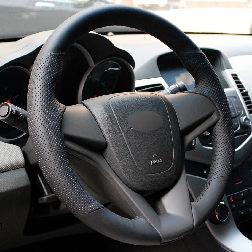 Кожаный чехол для Chevrolet Cruze рулевого колеса автомобиля-2009 Aveo 2014-2011 2014 натуральная