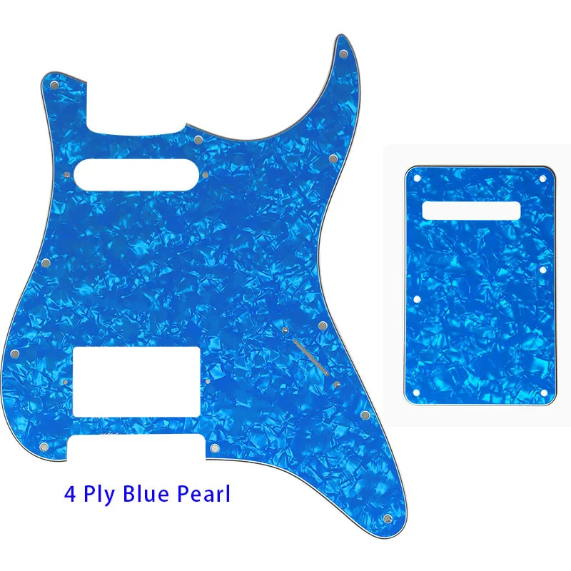 4Ply blue Pearl Запчасти для гитары-для США/Мехико Fd Strat 72' 11 винтовое отверстие стандарт PAF Humbcker Hs гитарная Накладка и задняя пластина скретч пластина - Цвет: 4Ply blue Pearl