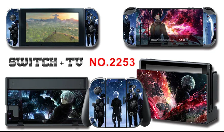 Для nintendo Switch Pain sticker консоль Dock Joy Con полное покрытие цветной бумажной кожи Закаленное стекло протектор экрана от 2000-2305