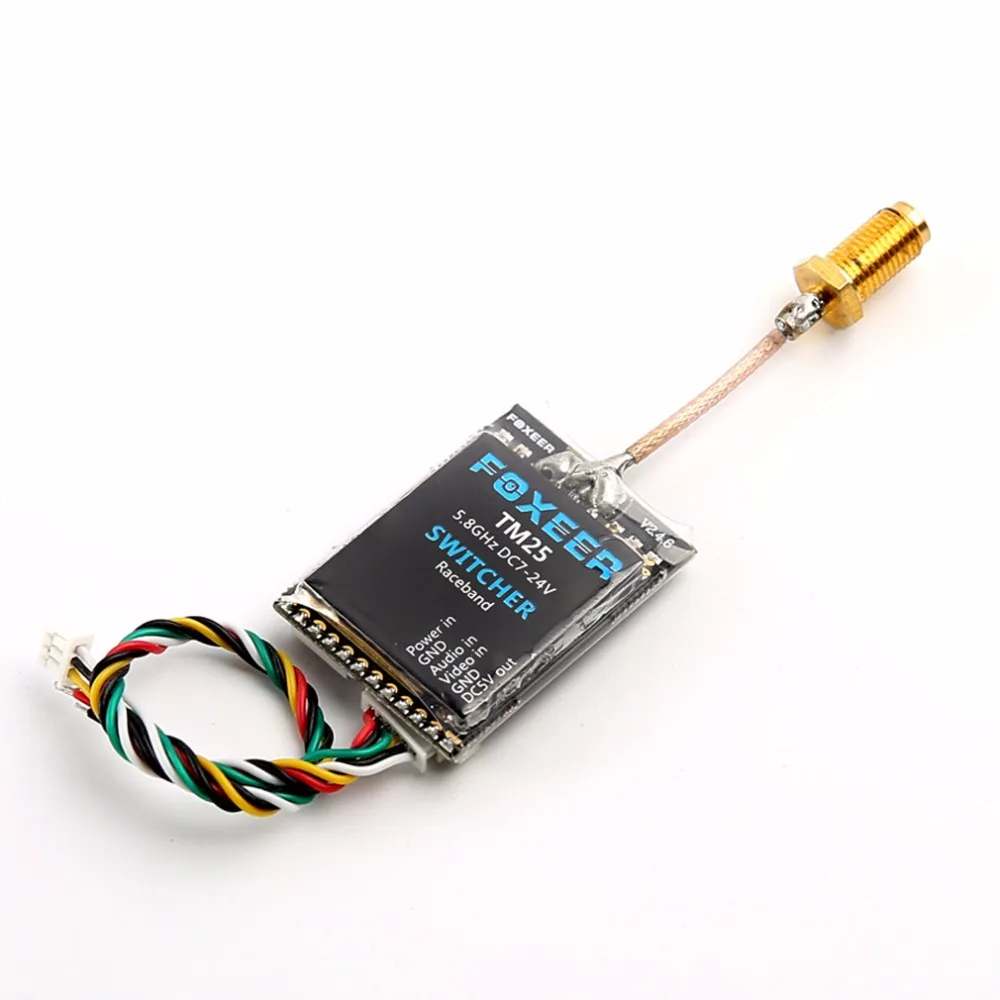 Foxeer 5,8 GHz 40CH RaceBand TM200 передатчик с мягким кабелем для FPV Racing Drone QAV250 210