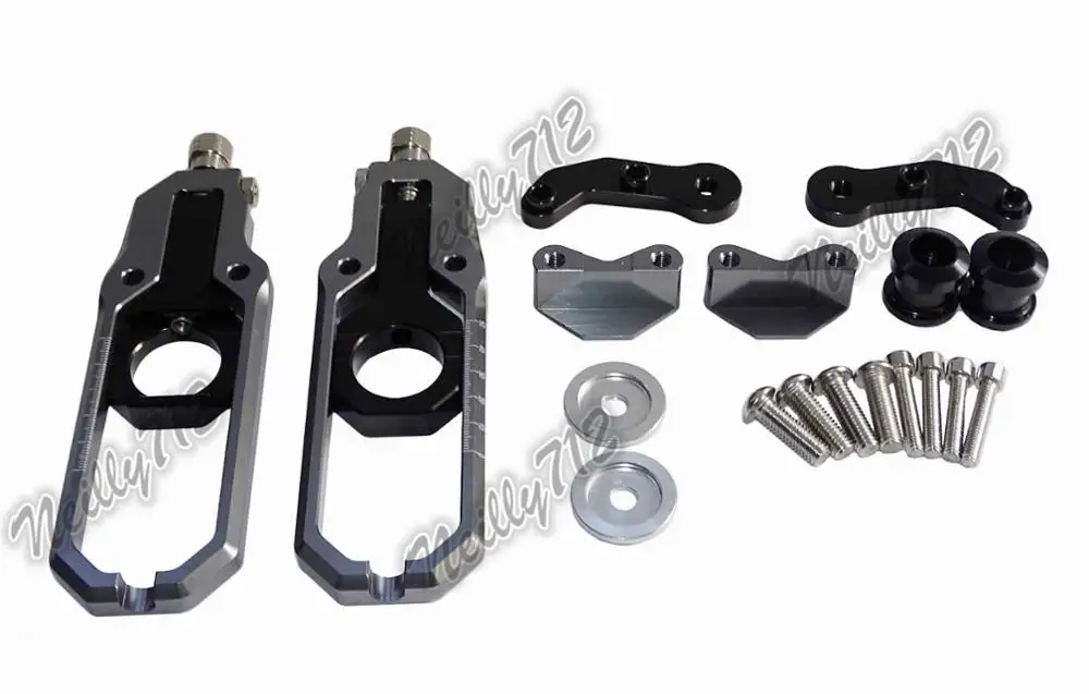 Waase CNC алюминиевые цепи регулировки с катушки натяжители Катена для Suzuki GSXR1000 GSXR 1000 2007 2008 K7 - Цвет: Gray
