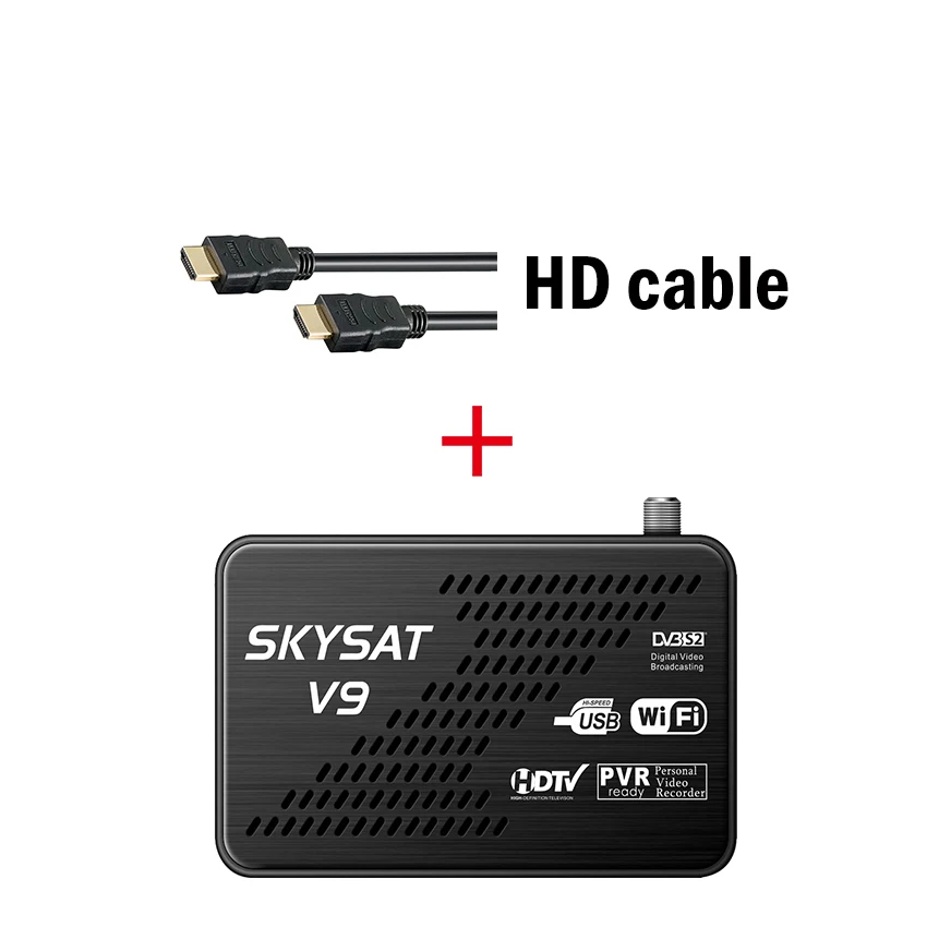 SKYSAT V9 мини-спутниковый приемник Поддержка cccamd Newcamd powervu Biss USB WiFi 3g Youtube PVR Full HD набор верхней коробки PK Freesat V7 - Цвет: V9 HDMI