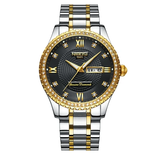 Men Watch 1 NIBOSI, женские часы, Топ бренд, роскошные золотые часы для пары, спортивные кварцевые часы, бизнес часы, Reloj, водонепроницаемые наручные часы, Relogio Feminino - Цвет: Men Watch 1