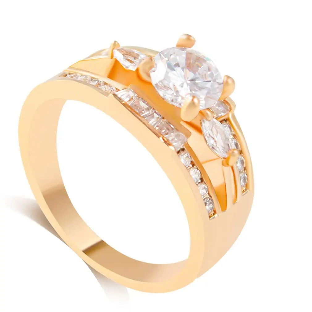 1 шт. женское модное кольцо на палец микро-инкрустация граненое из циркона для