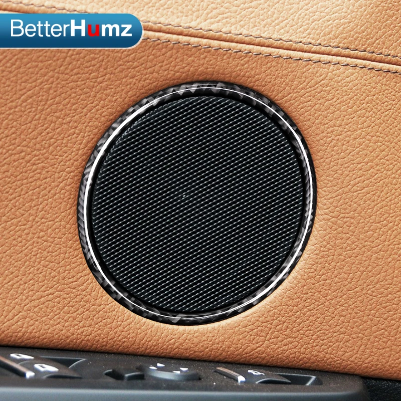 

styling car audio Carbon Fiber speaker door loudspeaker trim sticker cover for bmw F25 F26 X3 X4 F07 5GT Decorative circle ring
