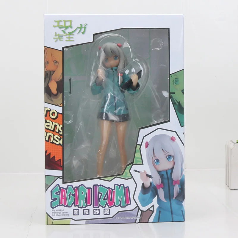14 см-18 см японского аниме "eromanga-Sensei" фигурка Izumi Sagiri Sweet Ver Фигурка Игрушка коллекция моделей - Цвет: 3 green stand box