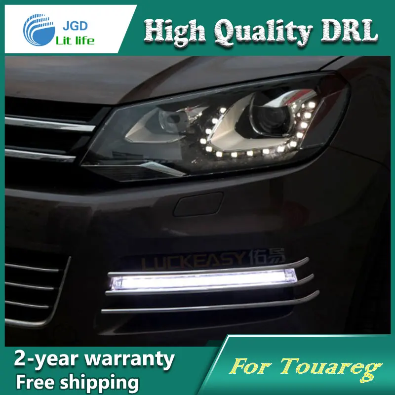 12 В 6000 К светодиодный DRL Дневной ходовой светильник чехол для VW Touareg 2011-2013 противотуманная фара рамка противотуманный светильник для автомобиля