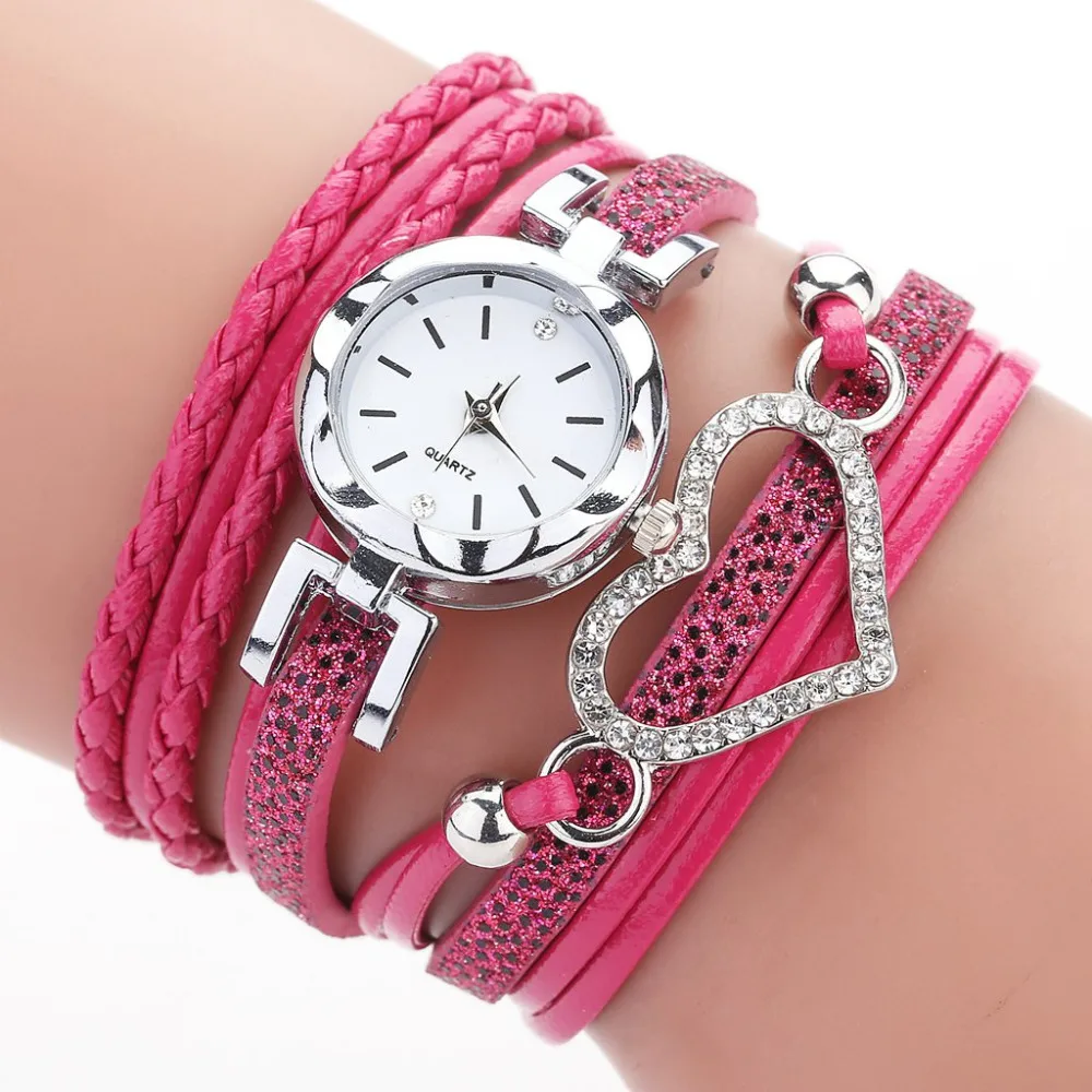 Duoya бренд для женщин часы браслет Relojes Mujer Винтаж переплетение с узором кварцевые кожаные часы-браслет коль saati Relogio Feminino