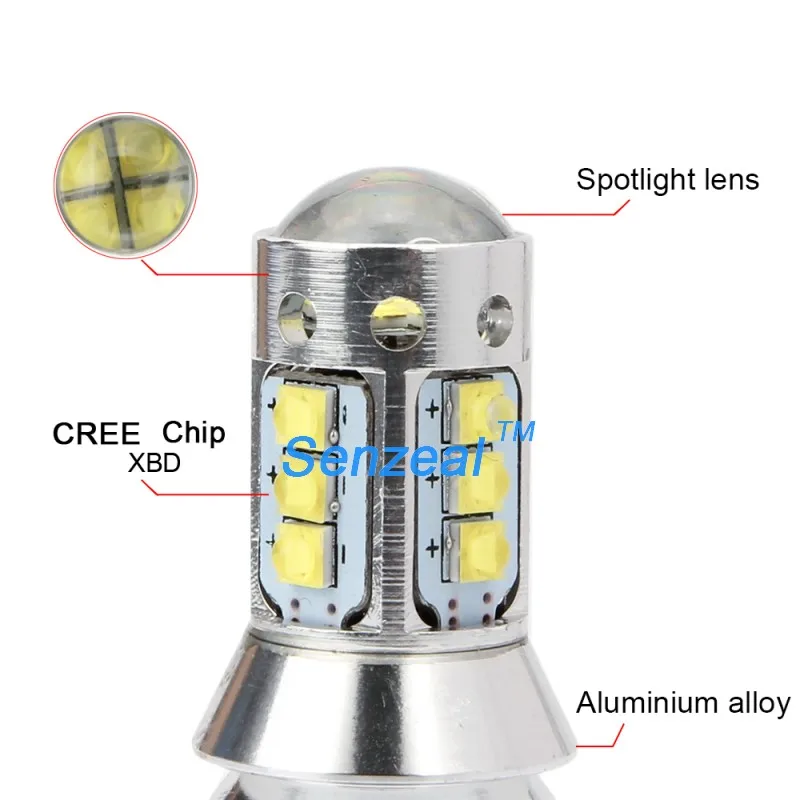 2 шт. T20 7443 светодиодный 80 Вт 16SMD CREE чип Автомобильные светодиодные лампы задние