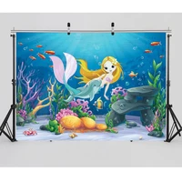 sea world pincess child party photography backdrops backgrounds for photo studio photo shooting vinyl cloth custom photophone