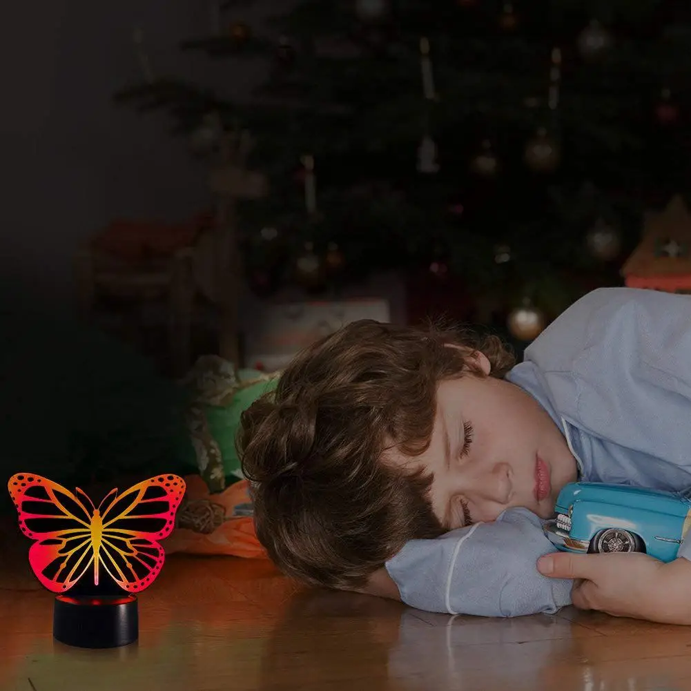Детский ночник светодиодный светильник с бабочкой 7 видов цветов дистанционным