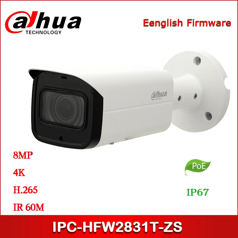 Dahua ip-камера 8MP IPC-HFW2831T-ZS камера безопасности WDR IR Bullet сетевая камера 3,7~ 11 мм Моторизованный объектив