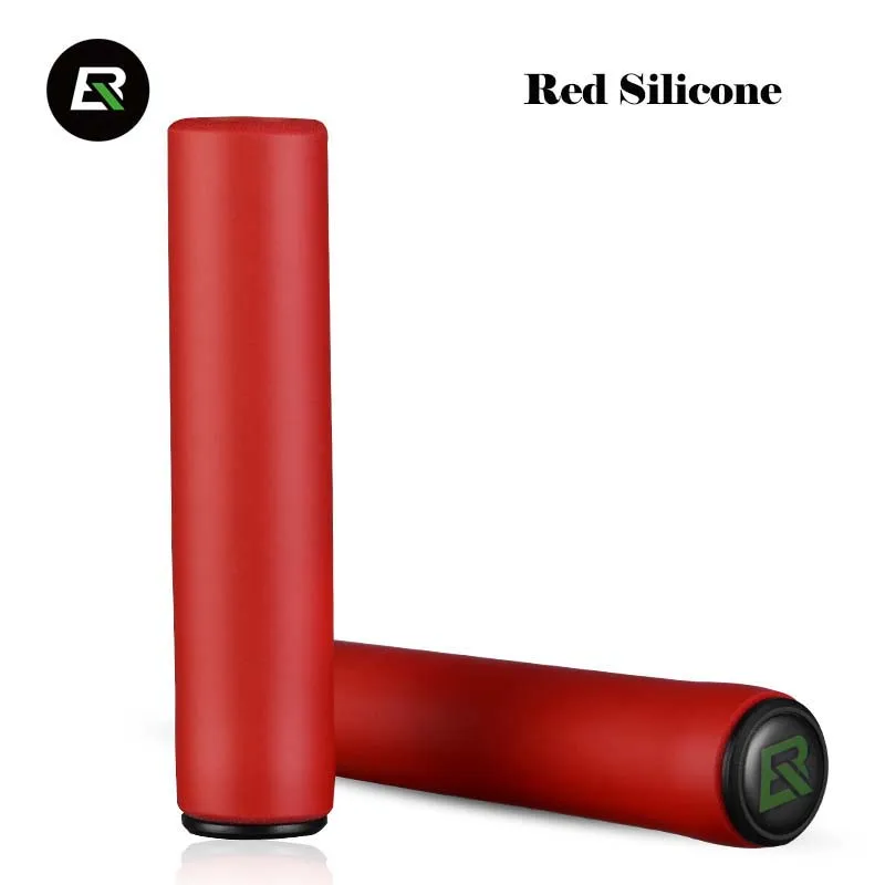 Silicone Style red Rockbros велосипедные ручки сверхлегкие силиконовые/губчатые велосипедные ручки противоскользящие Анти-шок мягкие горные ручки велосипедные части - Цвет: Silicone Style red