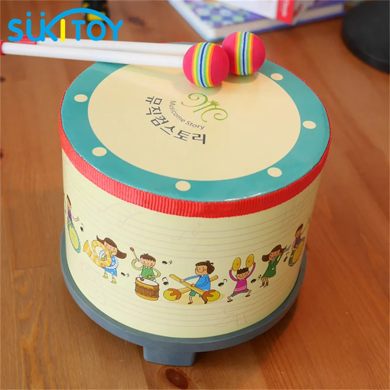 Kid's Soft Montessori Wooden Drum Korea Style Musical Children Learning &amp Exercising Type High Quanlity Gift For Baby Kids|musical