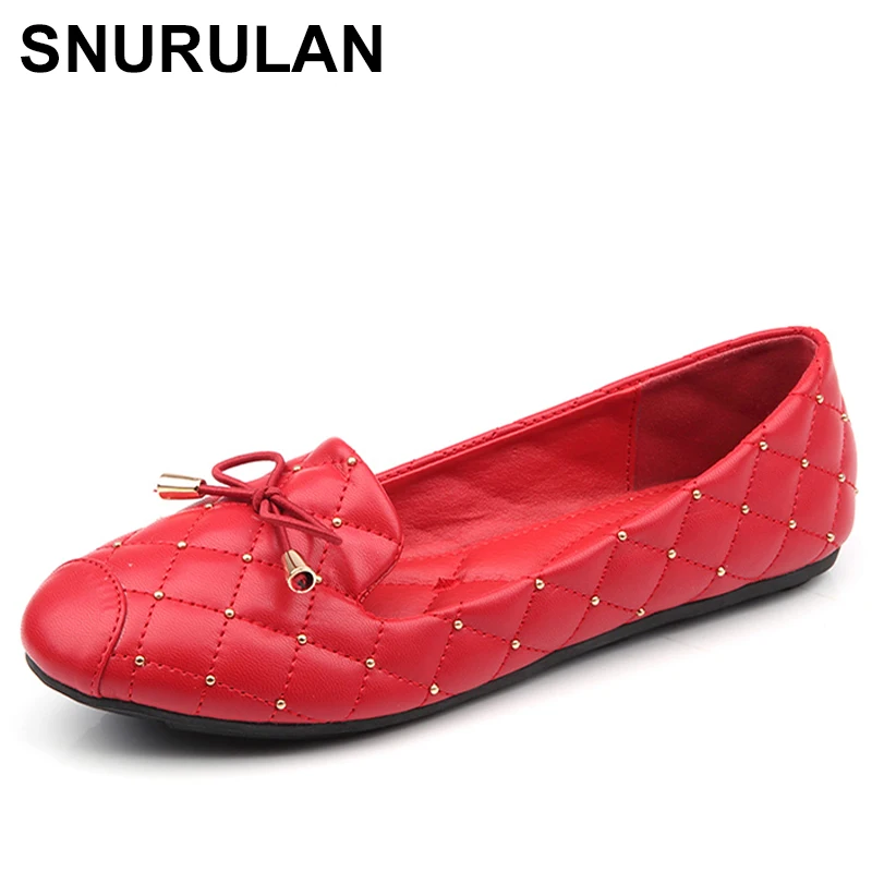 SNURULAN2018 Весна Rhineston балетки мокасины женские большие размеры обувь слипоны Лоферы