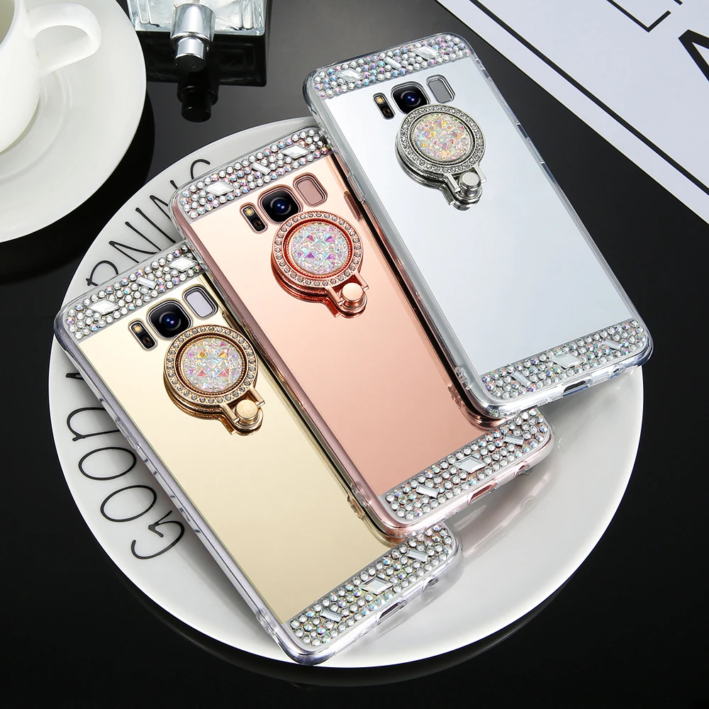 KISSCASE чехол с кольцом для телефона для Samsung Galaxy S8 Plus S7 S6 Edge Mirror Cases A5 A7 J3 J5 J7 2016 2017 Covers on.