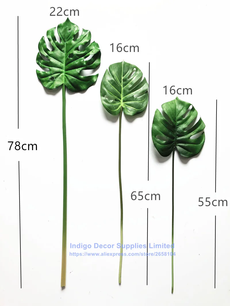 5pcs green Индиго-5 шт. настоящие сенсорные листья монстеры тропический Сплит Фило пластиковые украшения искусственные ветви - Цвет: 5pcs green