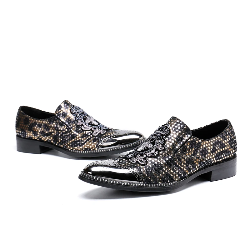 Мужские туфли-Лоферы для вечерние модная трендовая обувь мужская кожаная