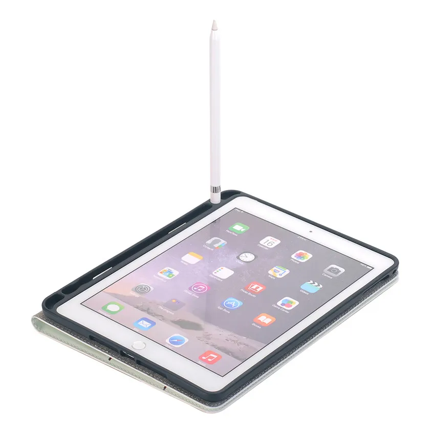 Милый С рисунком карандашом держатель для Apple iPad Air 2 Стенд кожаный чехол для IPAD 9,7 модный детский Мягкий силиконовый чехол