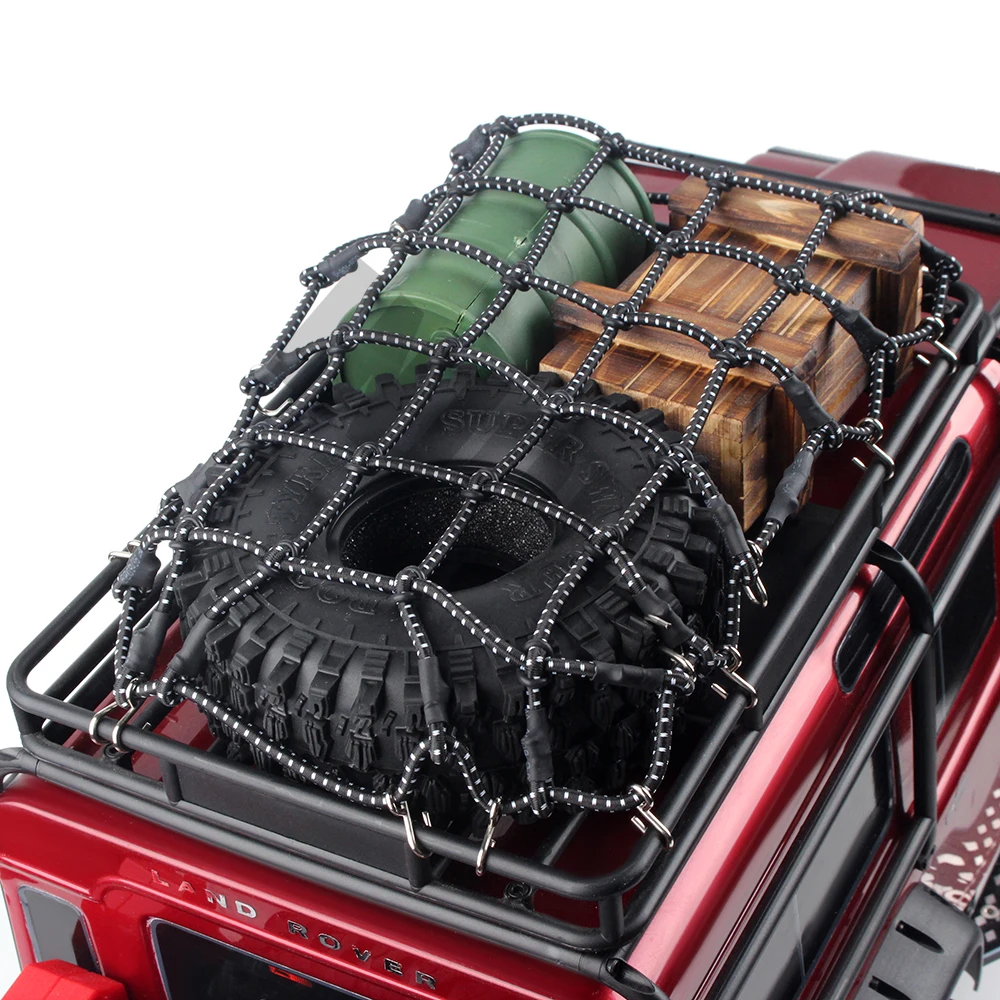 INJORA 1PCS Black Red Elastic Luggage Net for 1:10 RC Rock Crawler Traxxas TRX-4 D90 AXIAL SCX10 Car Accessories | Игрушки и хобби