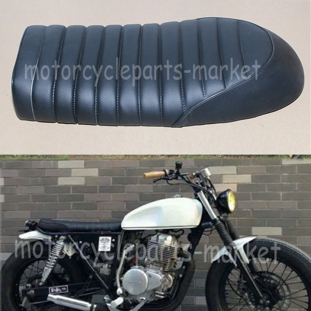 Черное винтажное мотоциклетное кресло для кафе плоское седло в стиле ретро Honda CG
