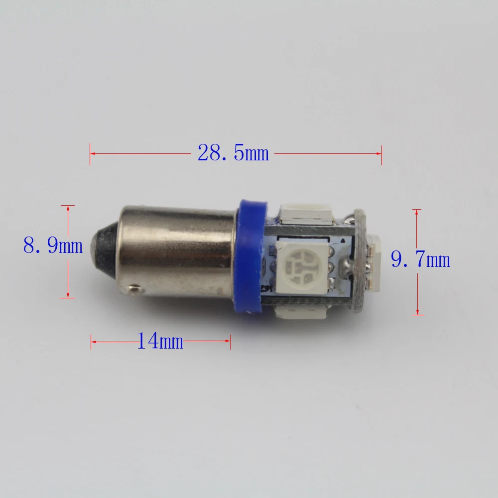 YM E Bright 24 в 300 шт. BA9S 5050 5 SMD T11 T4W светодиодный светильник лампочка габаритный фонарь