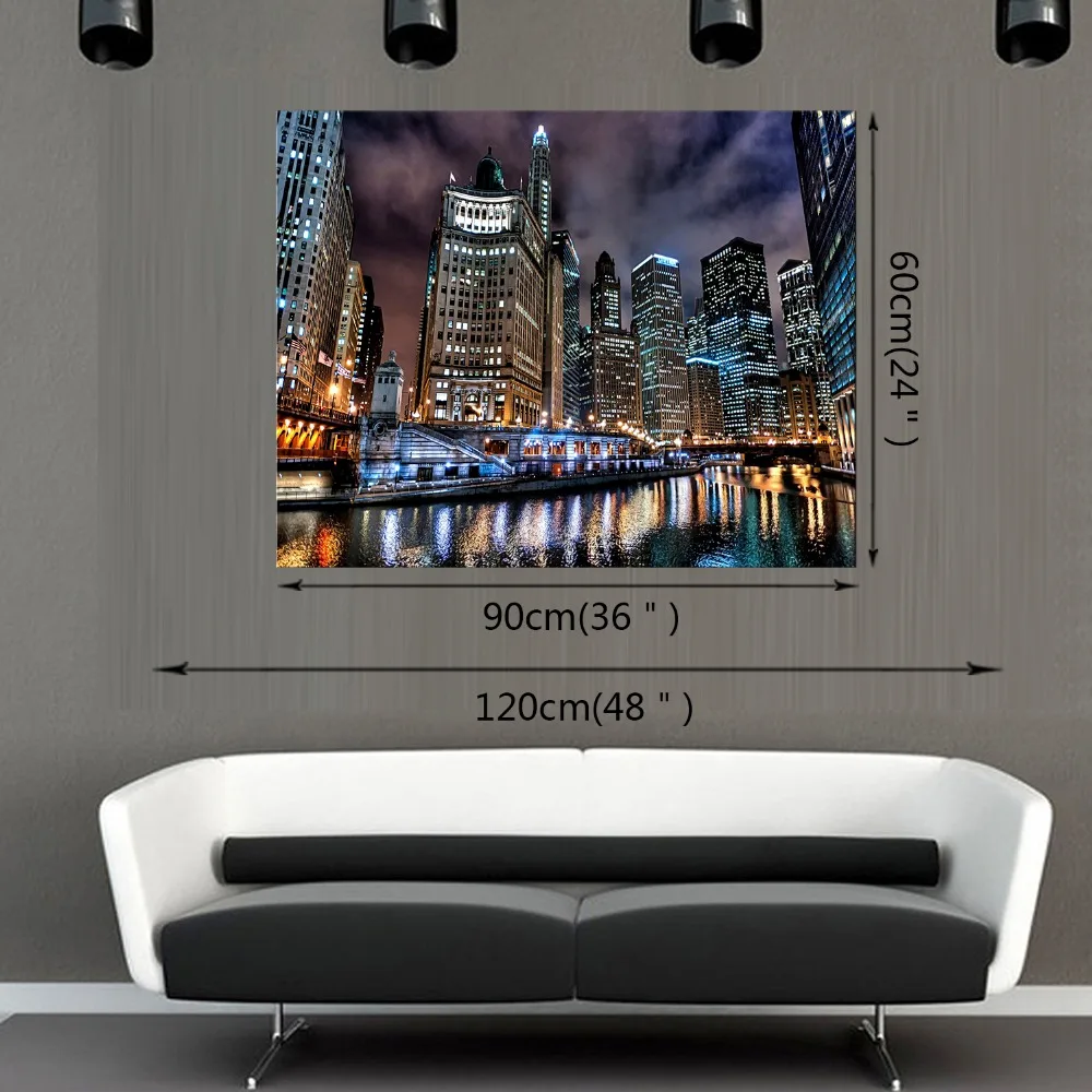 1 Panel Free Shipping Wall Art Fashion HD Great Canvas painting Home Decor city night view Artwork Prints Framed | Дом и сад