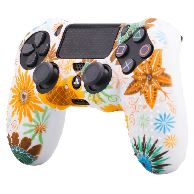 F 1 шт против скольжения силиконовая крышка кожи для sony Play Station Dualshock 4 PS4 Pro Slim контроллер беспроводной игровые аксессуары - Цвет: F