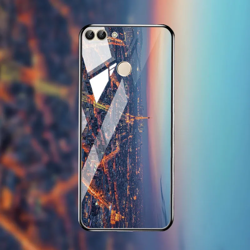 M051 Чехол из закаленного стекла для huawei P Smart чехол s Stars Space силиконовый защитный чехол на заднюю панель для huawei Honor 8x10 9 Lite чехол s - Цвет: M051