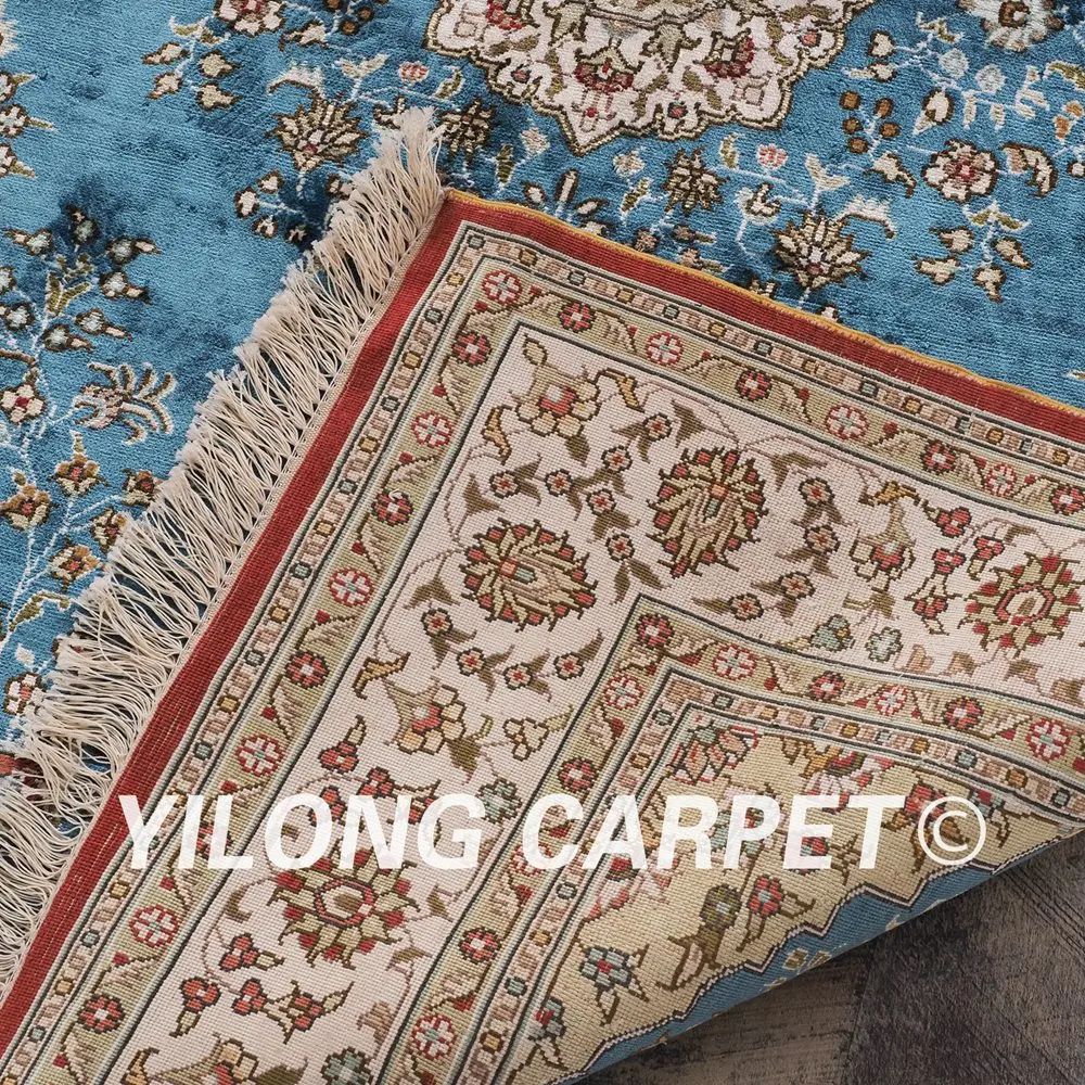 YILONG 3 5 &quotx 5&quot Античный Восточный светло голубой ковер изысканный ручной Узелок