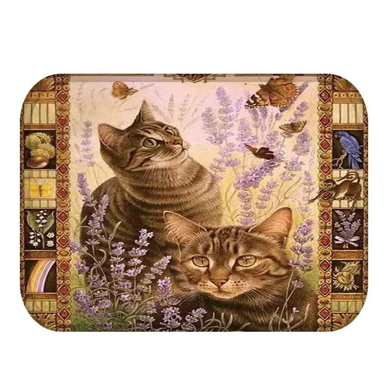 40x60cm New Cartoon Style Lovely Cat Anti-slip Floor Mat Outdoor Rugs Animal Front Door Mats Kitchen for Living Room | Дом и сад