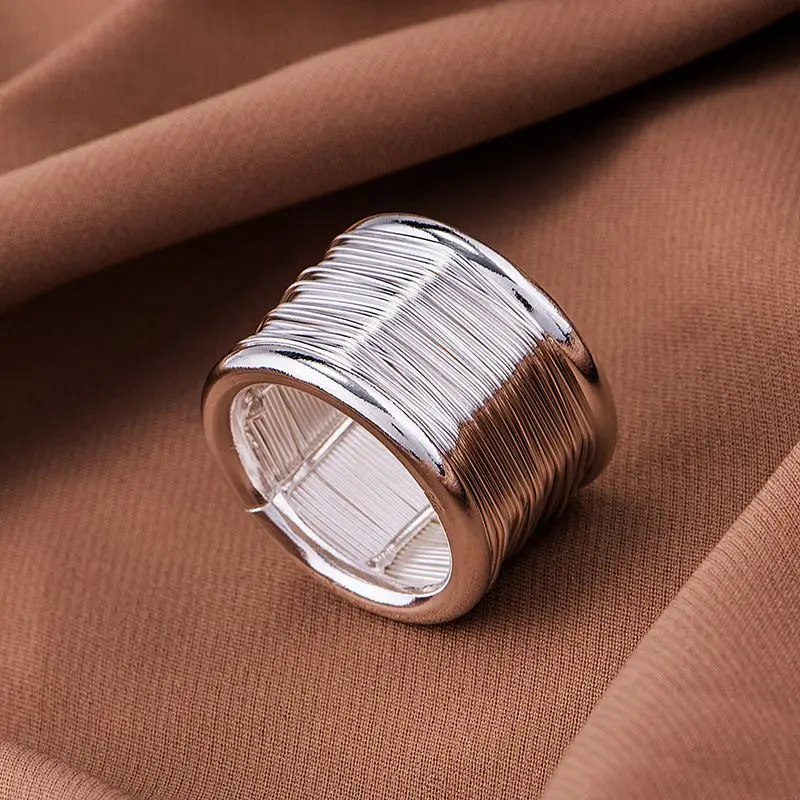 Оптовые посеребренные кольца модные ювелирные изделия круговые блестящие/chqakyxa