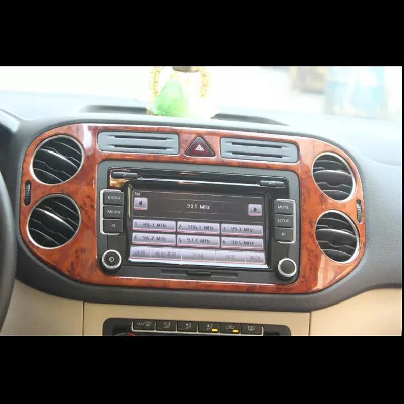 Для Volkswagen Tiguan 2010 2017 1 шт. дерево АБС ХРОМ украшение для приборной панели