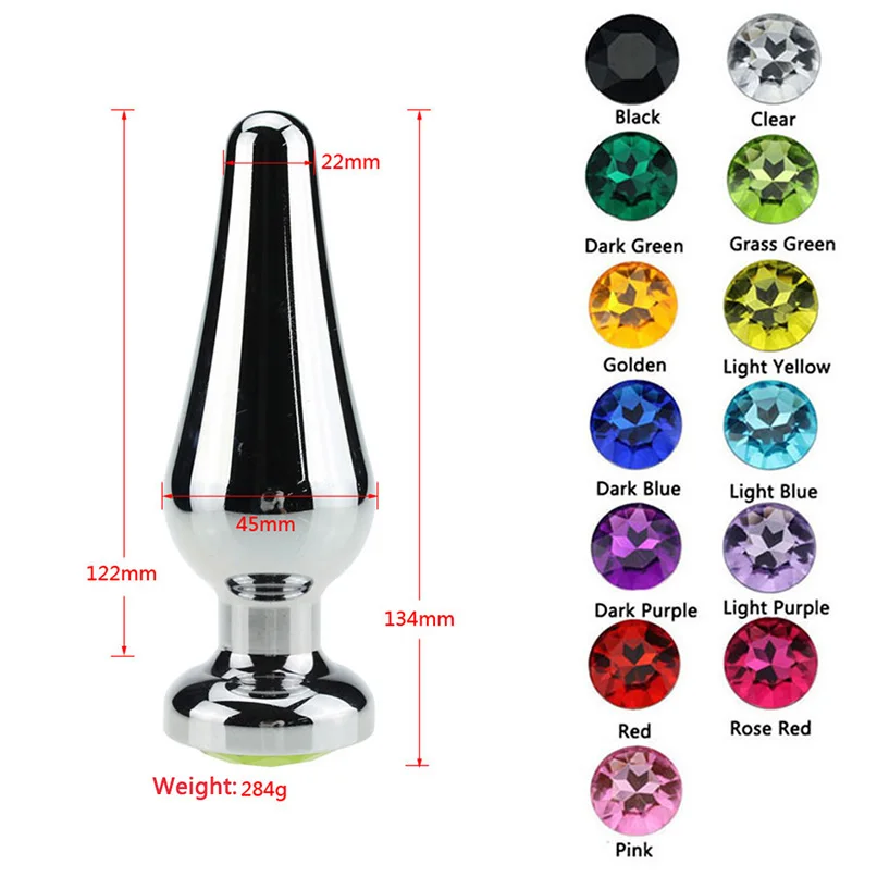 Анальный фаллоимитатор большого размера металлическая Анальная пробка из