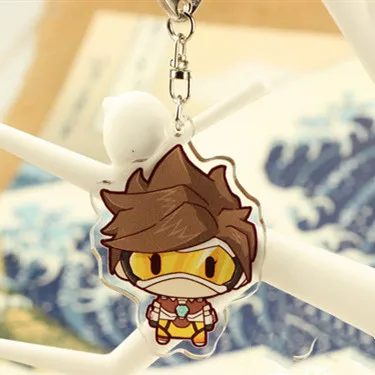 3 FPS Game Ow Keychain Fashion Overwatch D.va Hanzo Mei Tracer Reaper Figure Bag Pendants Car Key Chains Holder Keyrings Jewelry - Цвет: 3