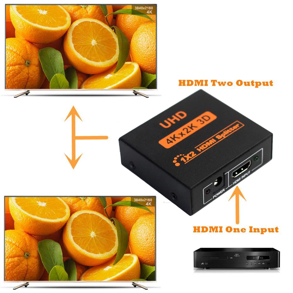 AIXXCO HDCP 4K HDMI сплиттер Full HD 1080p видео коммутатор 1X2 1X4 двойной дисплей для HDTV DVD PS3