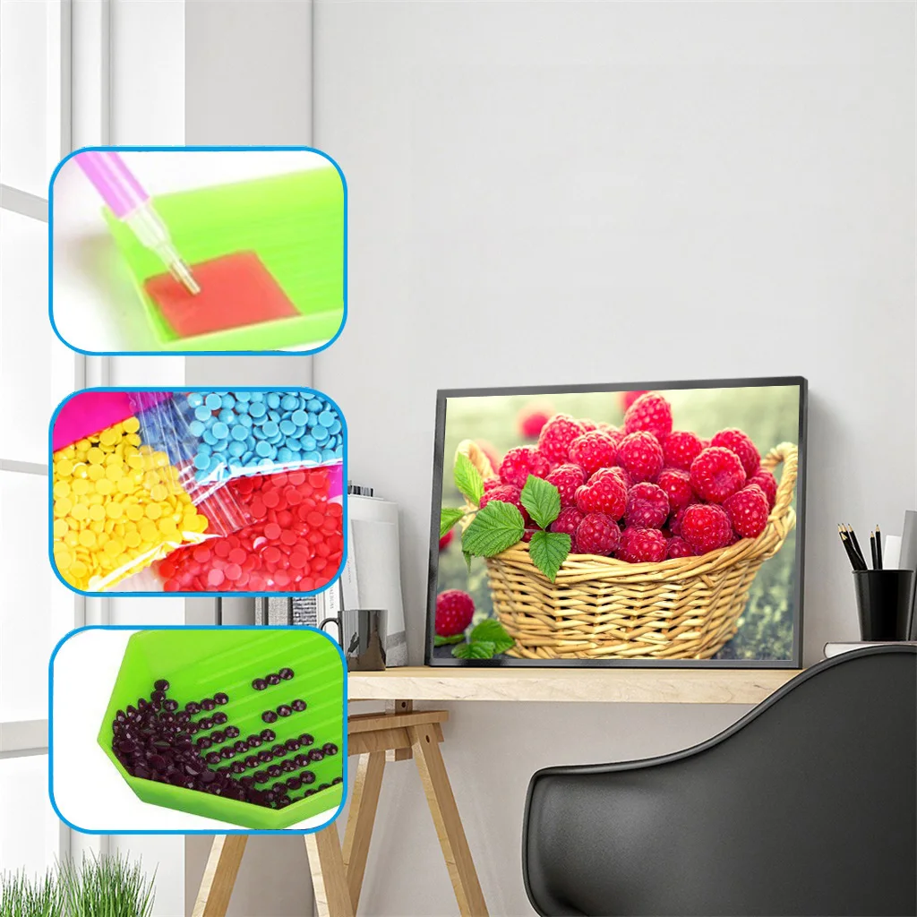 30*25 см 5D DIY Алмазная Живопись Вышивка крестом мозаика фруктовой серией корзинкой
