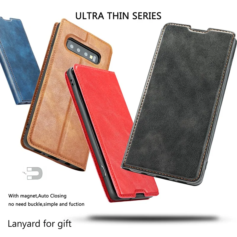 Роскошный кожаный чехол-книжка S10E для Samsung Galaxy S10 S9 S8 J4 J6 Plus A50 A70 A30 Note9 A9 A7 A8 2018