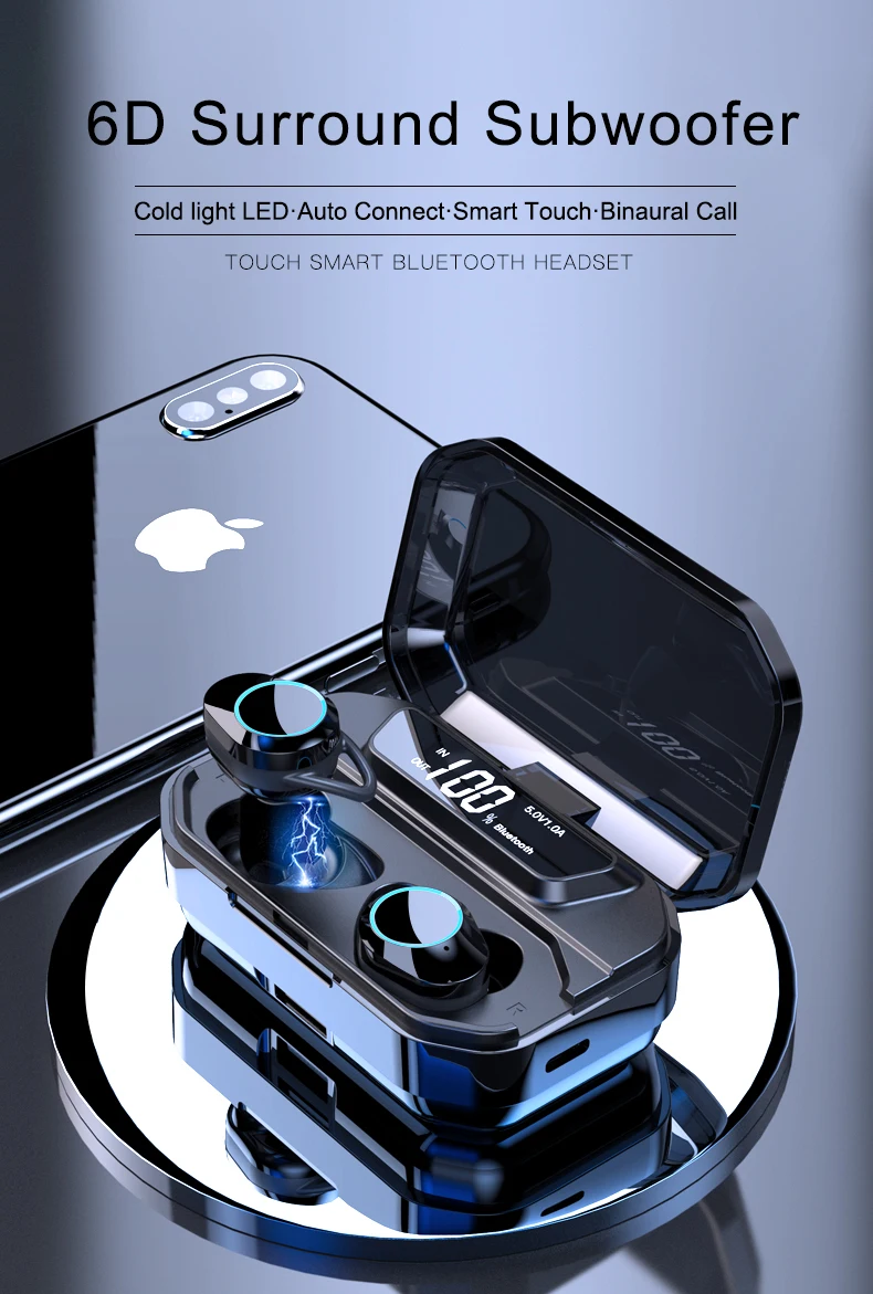 X11 TWS наушники Bluetooth беспроводные спортивные наушники IPX7 водонепроницаемые 3300mAh зарядное устройство Бин-вкладыши для IOS Android телефонов.