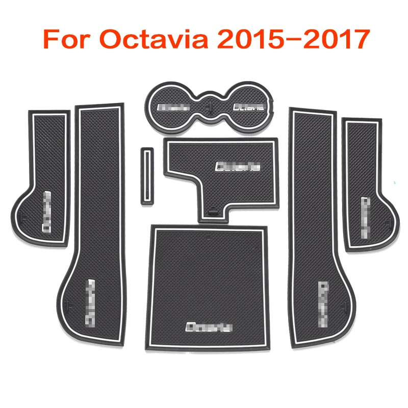 Коврики для автомобильных подстаканников ZD 8 шт. накладки дверных ворот Skoda Octavia A7